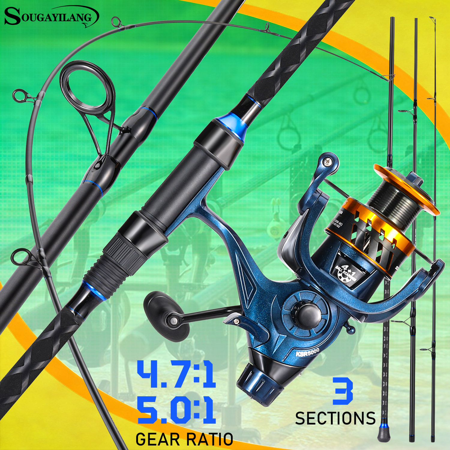 Sougayilang 3 Sections Surf Fi - Surf Reel ulasan dan harga