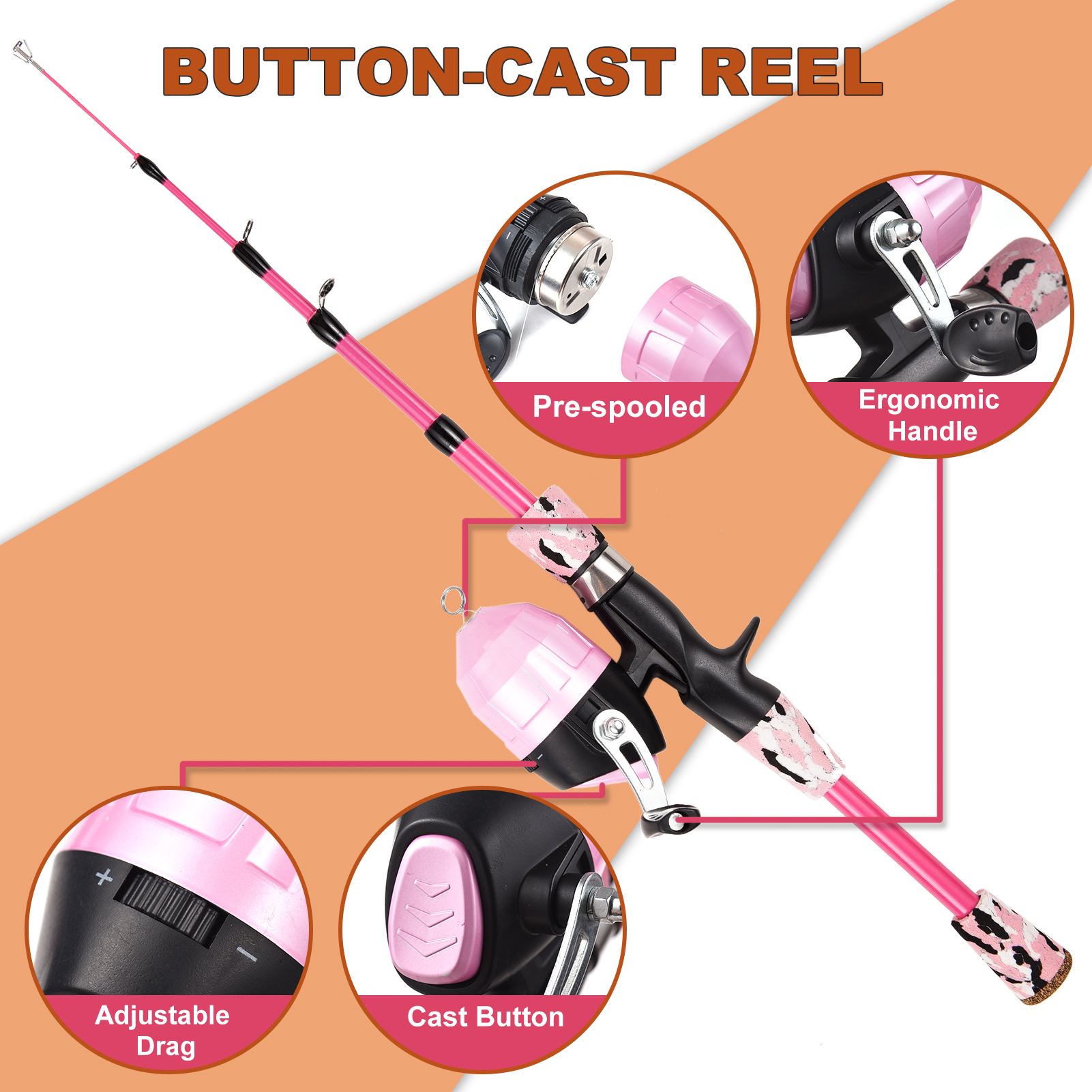 Kids Fishing Rod and Reel Comb - Spincast Reel ulasan dan harga