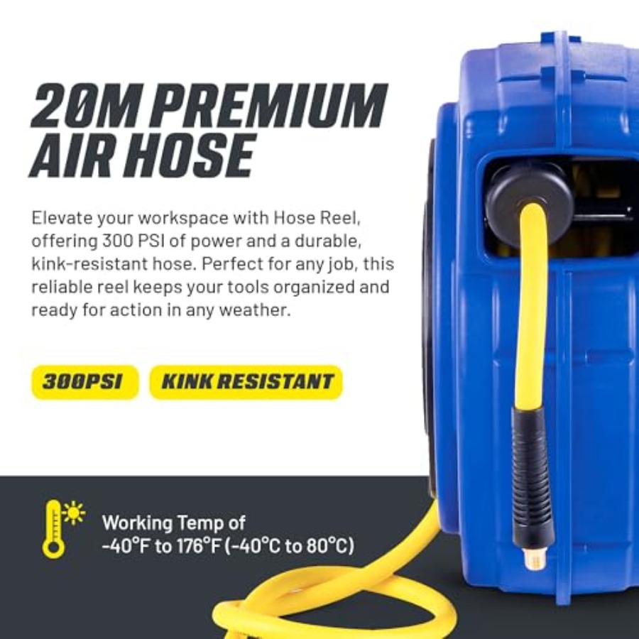 Retractable Air Hose Reel 3/8  - Reel Handle ulasan dan harga